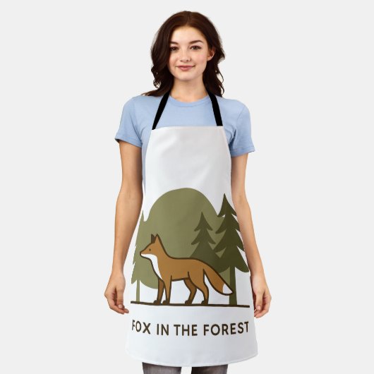 Fox in het bos schort (Gedragen)