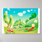 Fox in het hout. poster (Voorkant)