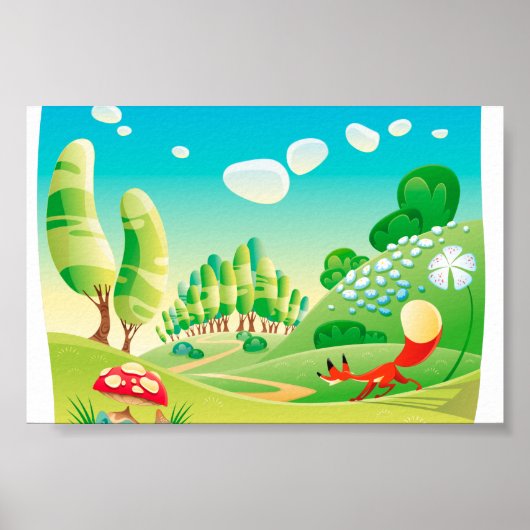 Fox in het hout. poster (Voorkant)