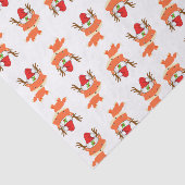 Fox in het kerstfeest van de rendierkerstman tissuepapier (Detail)