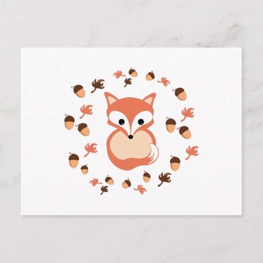 Fox in het najaar briefkaart (Voorkant)