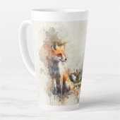 Fox in het wilde schilderij latte mok (Linkerhoek)