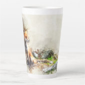 Fox in het wilde schilderij latte mok (Voorkant)