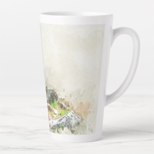 Fox in het wilde schilderij latte mok (Rechts)