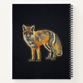 Fox in het zwarte basiszakboek Starry Notitieboek (Achterkant)