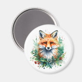 Fox in Holly Magneet (Voorkant / Achterkant)
