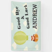 Fox in Hot Air Ballon Goed, gepersonaliseerd Spandoek (Verticaal)