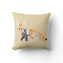 Fox in Knit Sweater Sierkussen