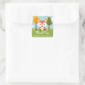 FOX IN LUIER BABY SHOWER DANK U VIERKANTE STICKER (Tas)