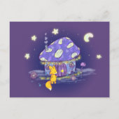 Fox in Lunar Mushroom House Briefkaart (Voorkant)
