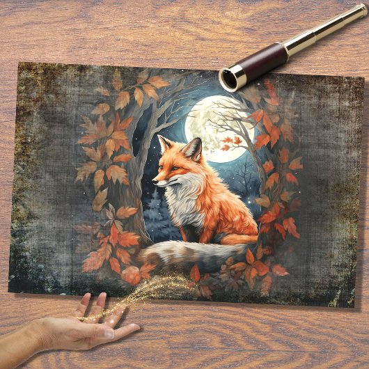Fox in Moonlight 2 Decoupage Papier