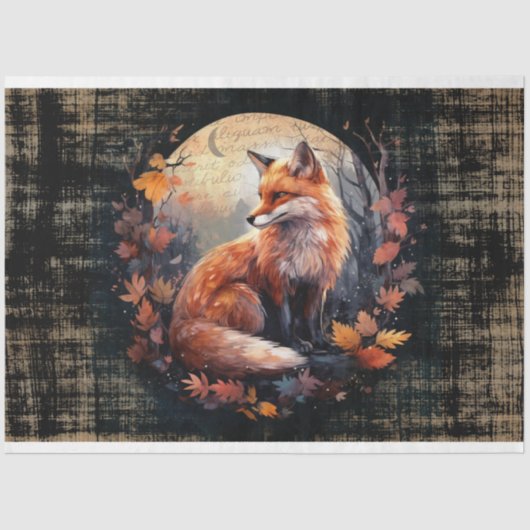 Fox in Moonlight 4 Decoupage Papier (Voorkant)