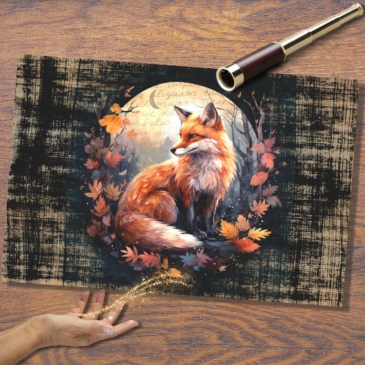 Fox in Moonlight 4 Decoupage Papier