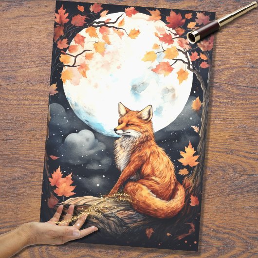 Fox in Moonlight 6 Decoupage Papier