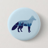 Fox in Mountain Forest T-Shirt Trucker Hat Button (Voorkant)