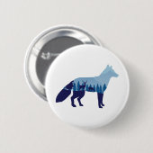 Fox in Mountain Forest T-Shirt Trucker Hat Ronde Button 5,7 Cm (Voorkant /achterkant)