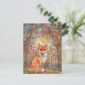 Fox in najaar Bossen Briefkaart (Staand voorkant)