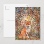 Fox in najaar Bossen Briefkaart (Voorkant / Achterkant)