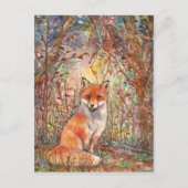 Fox in najaar Bossen Briefkaart (Voorkant)