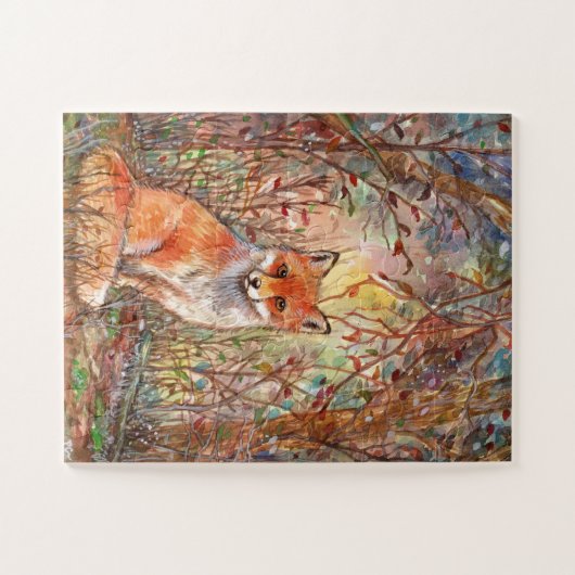 Fox in najaar Bossen Legpuzzel (Horizontaal)