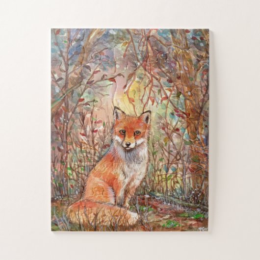 Fox in najaar Bossen Legpuzzel (Verticaal)