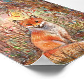 Fox in najaar Bossen Poster (Hoek)