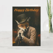 Fox in Pet Verjaardag Kaart (Voorkant)