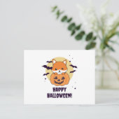 Fox in pomkin sweet foxes Happy Halloween Briefkaart (Staand voorkant)