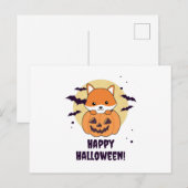 Fox in pomkin sweet foxes Happy Halloween Briefkaart (Voorkant / Achterkant)