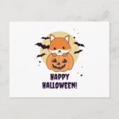 Fox in pomkin sweet foxes Happy Halloween Briefkaart (Voorkant)