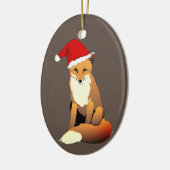 Fox in Santa Hat Keramisch Ornament (Links)