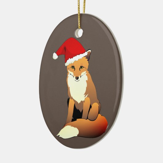 Fox in Santa Hat Keramisch Ornament (Links)