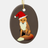 Fox in Santa Hat Keramisch Ornament (Achterkant)