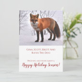 Fox in Sneeuwfeest met Natuur Feestdagenkaart (Staand voorkant)