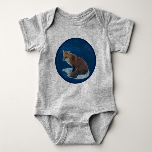 Fox in Sneeuwpak Baby Bodysuit (Voorkant)