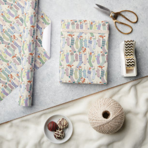 Fox in Sokken Cadeaupapier