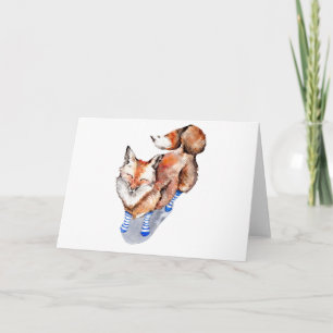 Fox in Sokken Feestdagen Kaart
