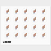 Fox in Sokken Ronde Sticker (Vel)