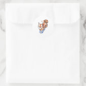 Fox in Sokken Ronde Sticker (Tas)