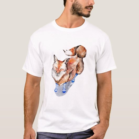 Fox in Sokken T-shirt (Voorkant)