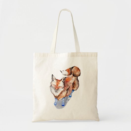 Fox in Sokken Tote Bag (Voorkant)
