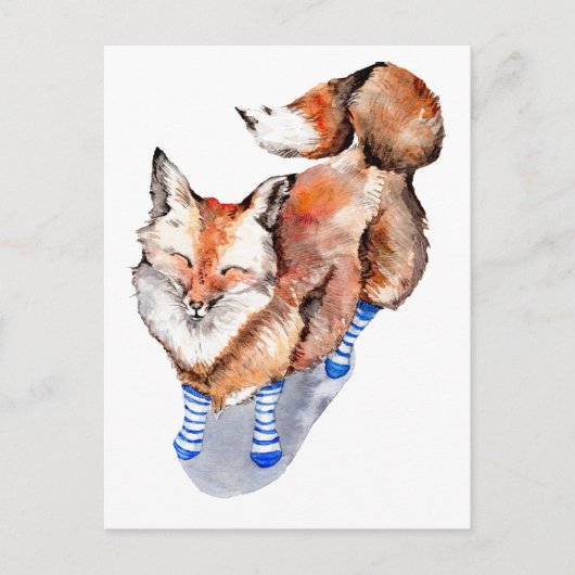 Fox in soks briefkaart (Voorkant)