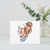 Fox in soks briefkaart (Staand voorkant)