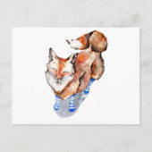 Fox in soks briefkaart (Voorkant)