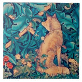 Fox in The Forest, William Morris Ceramic Tile Tegeltje (Voorkant)