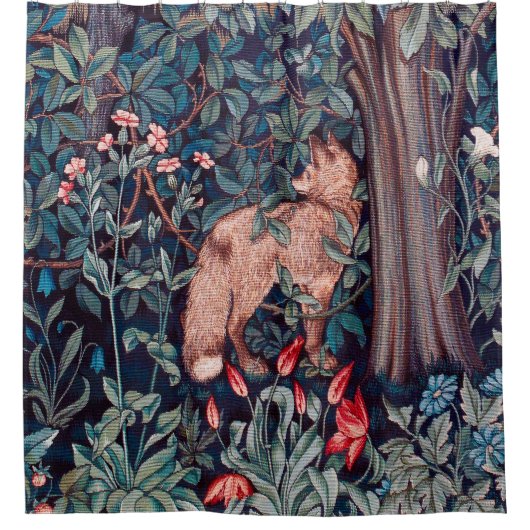 Fox in The Forest, William Morris Douchegordijn (Voorkant)