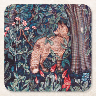 Fox in The Forest, William Morris Kartonnen Onderzetters