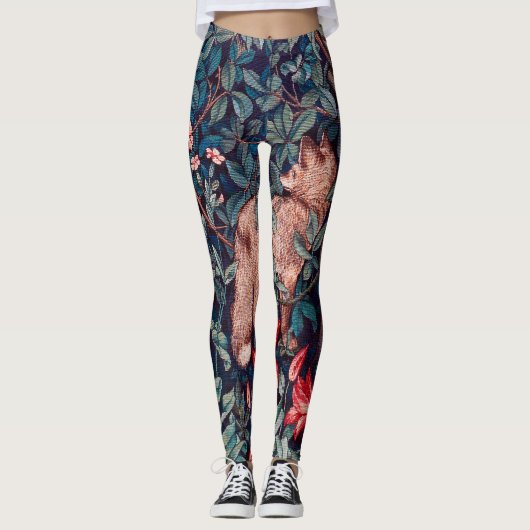 Fox in The Forest, William Morris Leggings (Voorkant)