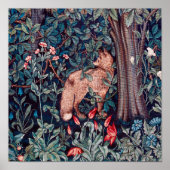 Fox in The Forest, William Morris Poster (Voorkant)