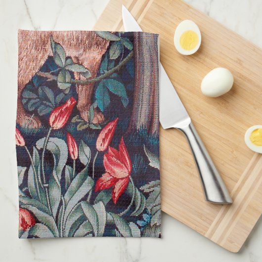 Fox in The Forest, William Morris Theedoek (Quarter Fold)